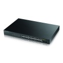 Комутатор L2 24 порта Gigabit Ethernet + 2SFP (170W) GS1900-24HP