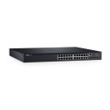 Коммутатор Dell Networking N1524P, PoE+, 24x 1GbE + 4x 10GbE SFP+ fixed ports, Stacking, IO to PSU airflow, AC, LLW